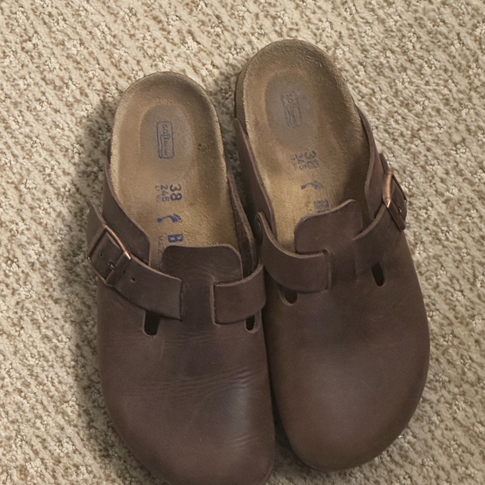 Birkenstock Brown Leather Mules